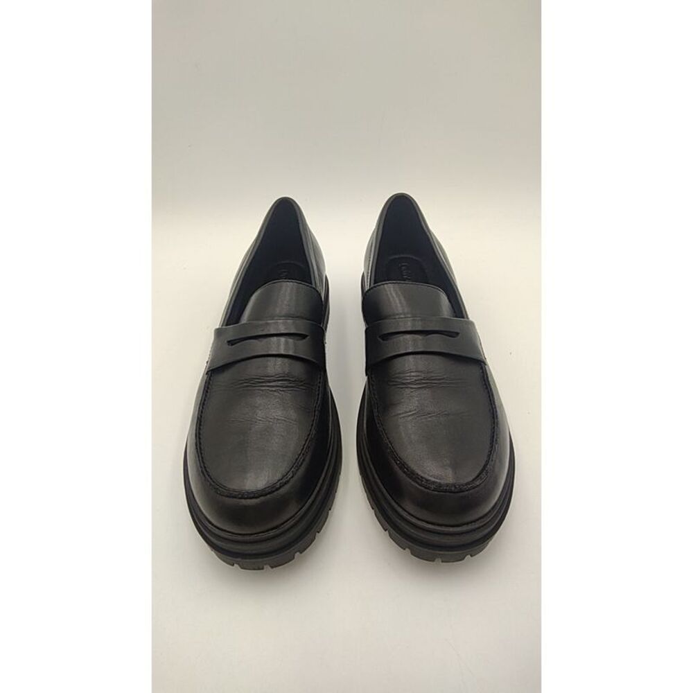 Quince Women Italian Leather Lug Sole Loafer Black Shoes 10.5 - Picture 2 of 2